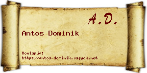 Antos Dominik névjegykártya